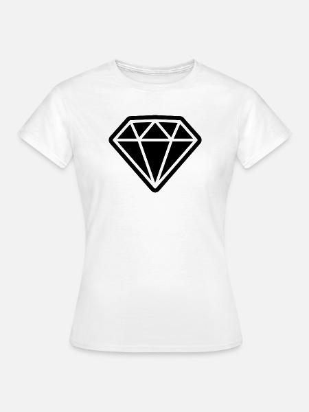 Diamant-Symbol - Frauen T-Shirt - Weiß
