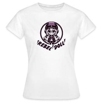 Rebellische Puppe - Frauen T-Shirt - Weiß - Vorne - AI Model Female 172 dark (172cm)