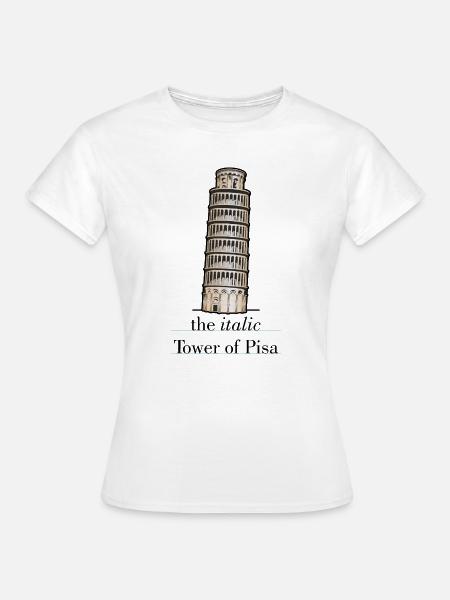 the italic Tower - Frauen T-Shirt - Weiß