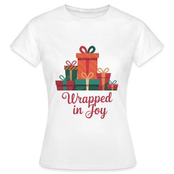 Wrapped In Joy - Women's T-Shirt - white - Front - AI Model Female 172 dark (172cm)