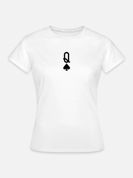 Poker Spielkarte - Pik Dame - Frauen T-Shirt - Weiß