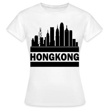 Hong Kong Skyline Souvenir Asie Bouddha Cadeau Om - T-shirt Femme - blanc - Devant - AI Model Female 172 dark (172cm)