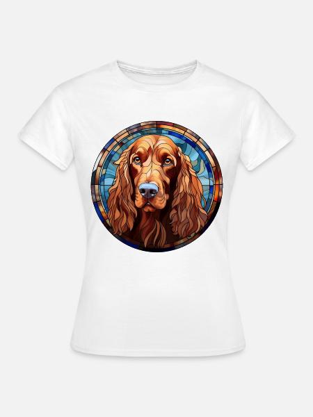 Irish Setter Hunderasse Aquarellglas - Frauen T-Shirt - Weiß