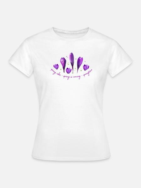 Krokusse Frühling - Frauen T-Shirt - Weiß