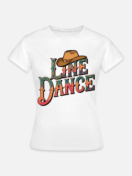Line Dance Cowboy Hat - Frauen T-Shirt - Weiß