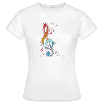 Musik Notenschlüssel Noten Musikliebhaber musizier - Frauen T-Shirt - Weiß - Vorne - AI Model Female 172 dark (172cm)