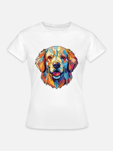 Golden Retriever Buntes Aquarell Tier Haustier - Frauen T-Shirt - Weiß