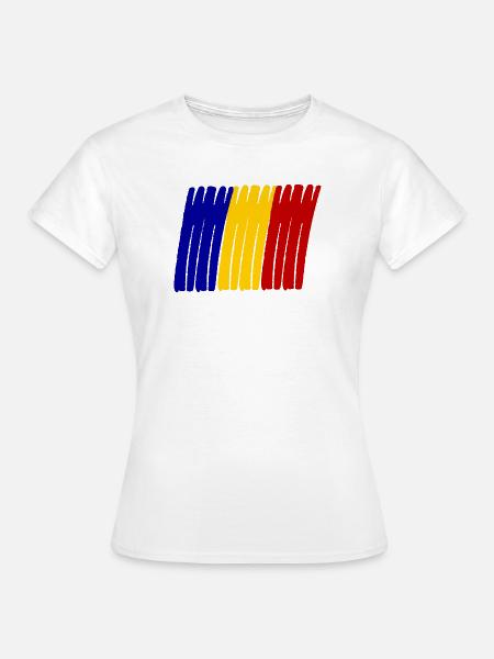Rumänien painted Flag - Frauen T-Shirt - Weiß