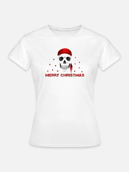 Merry Christmas skull - Frauen T-Shirt - Weiß