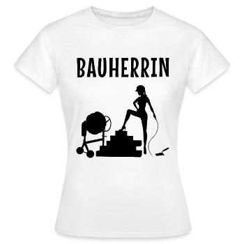 Bauherrin - Die Chefin auf der Baustelle - Frauen T-Shirt - Weiß - Vorne - AI Model Female 172 dark (172cm)