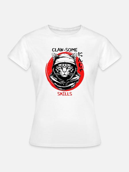 Ninja Cat - Frauen T-Shirt - Weiß