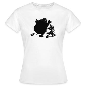 Asterix & Obelix mit Idefix Schatten - Frauen T-Shirt - Weiß - Vorne - AI Model Female 172 dark (172cm)