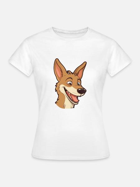Kojoten-Karikatur-Kawaii-Aquarellillustration - Frauen T-Shirt - Weiß