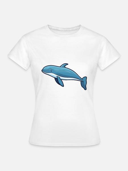 Buckelwal-Karikatur-Kawaii-Illustration - Frauen T-Shirt - Weiß