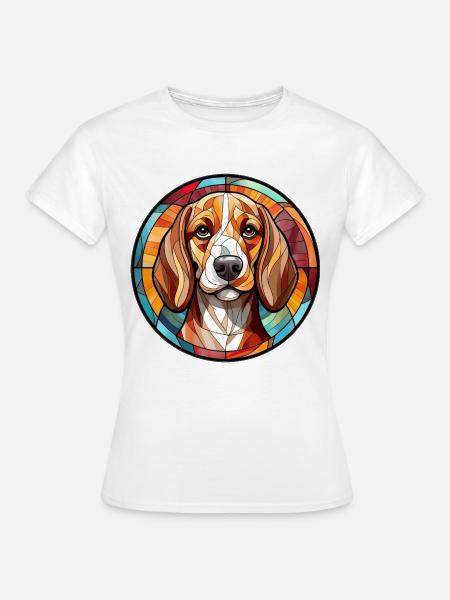 Beagle Hunderasse Aquarellglas - Frauen T-Shirt - Weiß