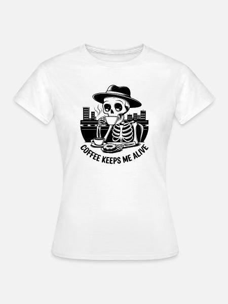 Coffee keeps me alive - Frauen T-Shirt - Weiß