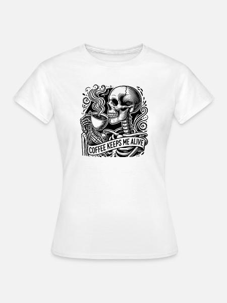 Coffee keeps me alive - Frauen T-Shirt - Weiß