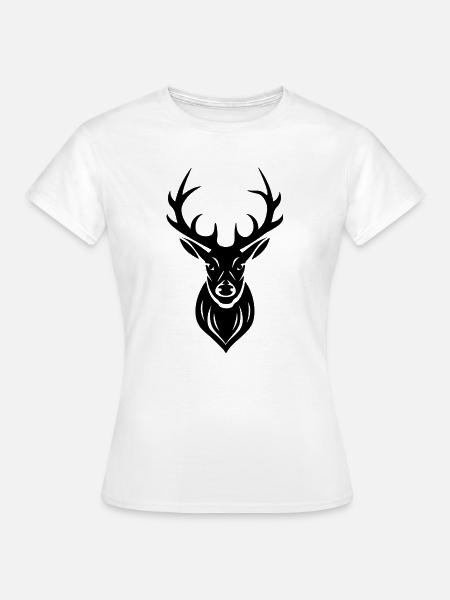Hirsch Geweih - Frauen T-Shirt - Weiß