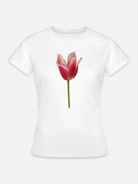 pinke Tulpe - Frauen T-Shirt - Weiß