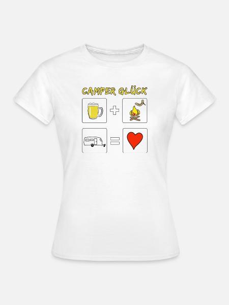 camper glück wohnwagen - Frauen T-Shirt - Weiß