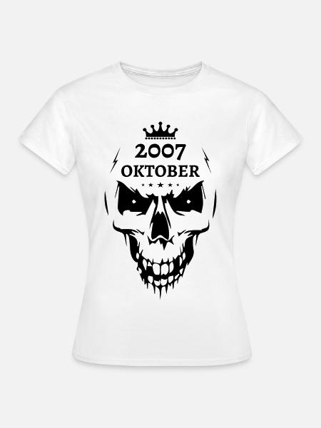 Oktober 2007 Totenkopf - Frauen T-Shirt - Weiß