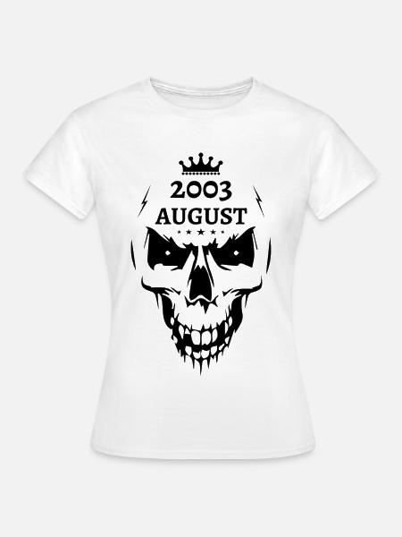 August 2003 Totenkopf - Frauen T-Shirt - Weiß