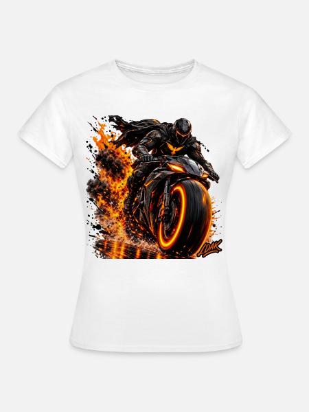 Feuersturm Motorradkrieger - Frauen T-Shirt - Weiß