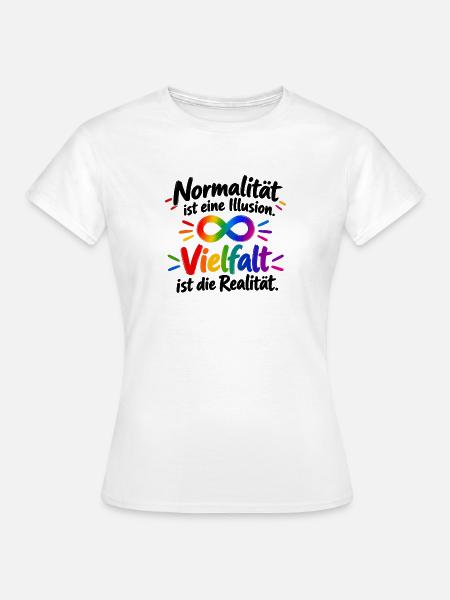 Regenbogen Infinity Vielfalt - Frauen T-Shirt - Weiß