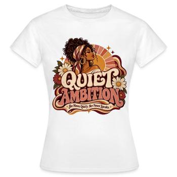 Stille Retro-Ambition – Macht braucht keine Öffentlichkeit - Frauen T-Shirt - Weiß - Vorne - AI Model Female 172 dark (172cm)