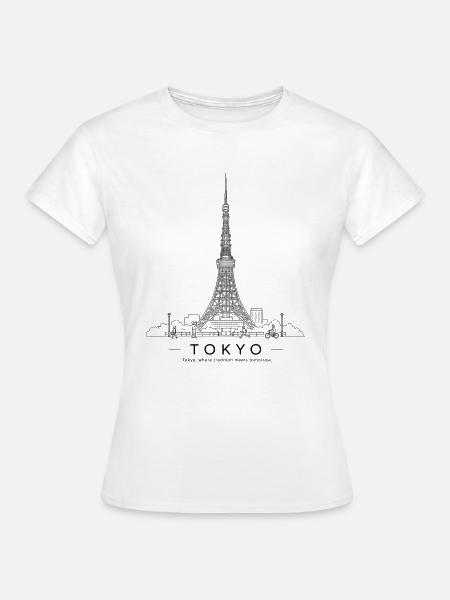 Tokyo Tower Line Art - Frauen T-Shirt - Weiß