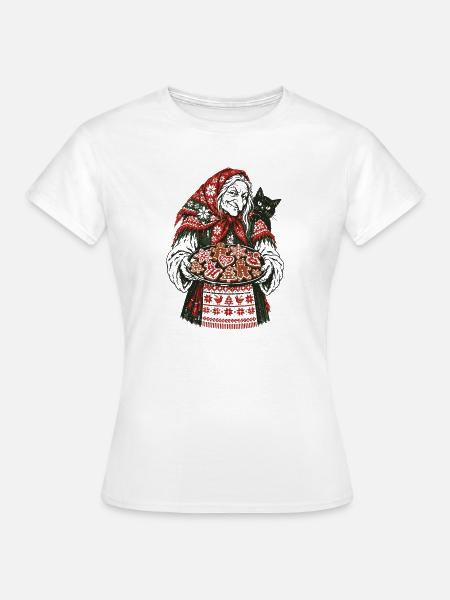 Weihnachts-Baba Yaga Lebkuchen-Design - Frauen T-Shirt - Weiß