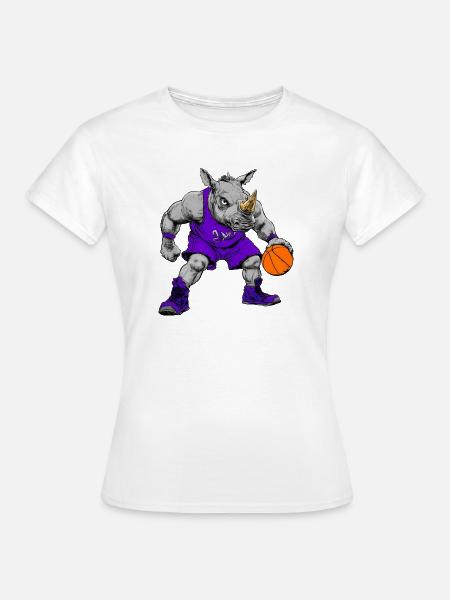 Basketball Nashorn Rhino - Frauen T-Shirt - Weiß