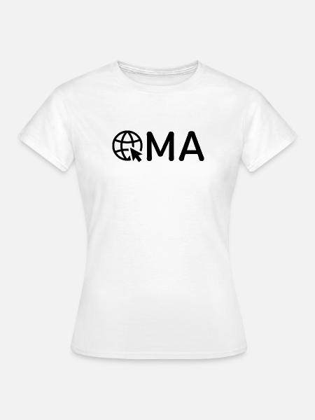 Oma mit Internet-Symbol – Schwarz - Frauen T-Shirt - Weiß