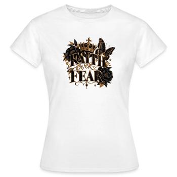 Fear of Fear Royal Floral - Frauen T-Shirt - Weiß - Vorne - AI Model Female 172 dark (172cm)