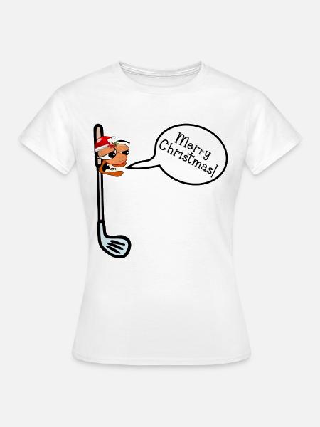 Frohe Weihnachten Golf - Frauen T-Shirt - Weiß
