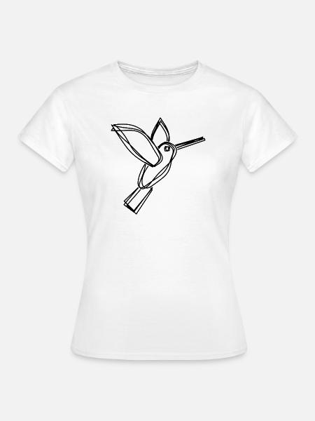 Kolibri handgezeichnet - Frauen T-Shirt - Weiß
