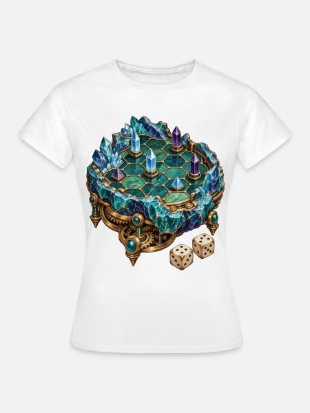 Bergwerkskristall als mechanisches Spielbrett - Frauen T-Shirt - Weiß