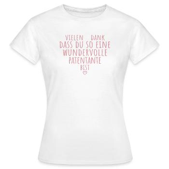 Beste Patentante Herz Dankeschön Tante - Frauen T-Shirt - Weiß - Vorne - AI Model Female 172 dark (172cm)