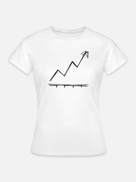 Aktienkurs handgezeichnet - Frauen T-Shirt - Weiß