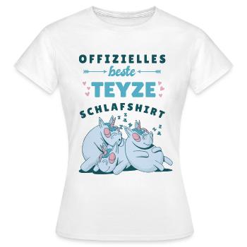 Beste Teyze Einhorn Schlafshirt Liebe für Tante - Frauen T-Shirt - Weiß - Vorne - AI Model Female 172 dark (172cm)