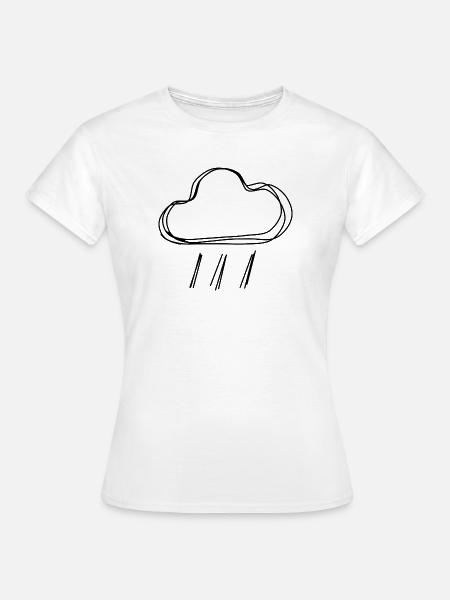 Regenwolke handgezeichnet - Frauen T-Shirt - Weiß
