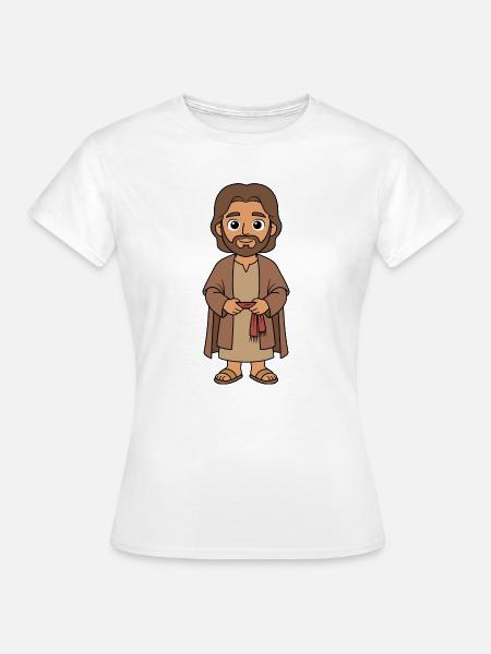 Jesus Cartoon  - Frauen T-Shirt - Weiß
