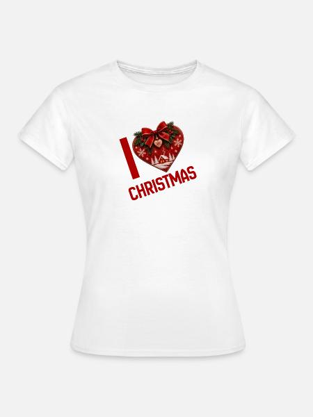 I Love Christmas - Herz voller Weihnachtszauber - Frauen T-Shirt - Weiß