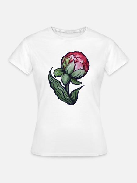 Petal Bloom Aquarell Pfingstrose - Frauen T-Shirt - Weiß