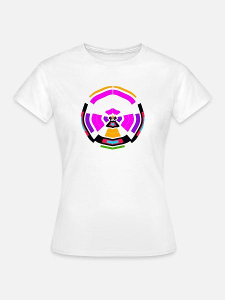 Neon Mandala Farbkreis - Frauen T-Shirt - Weiß