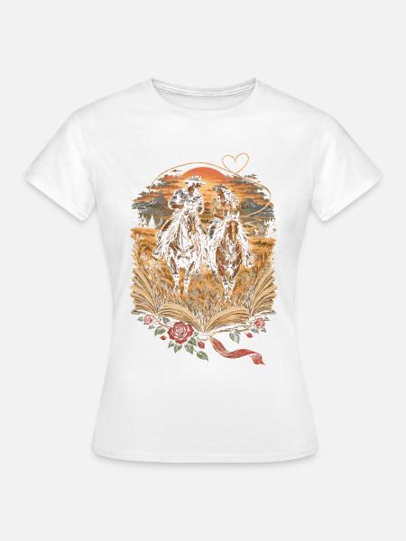 Cowboy Romance - Frauen T-Shirt - Weiß