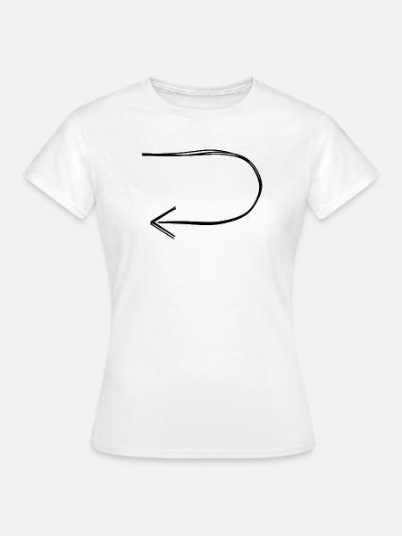 Wendepfeil handgezeichnet - Frauen T-Shirt - Weiß
