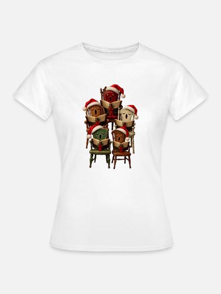 Der Weihnachtsmann leisen Leselieder - Frauen T-Shirt - Weiß