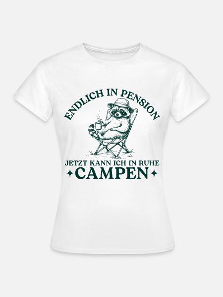 Pension Waschbär in Ruhe Campen - Frauen T-Shirt - Weiß