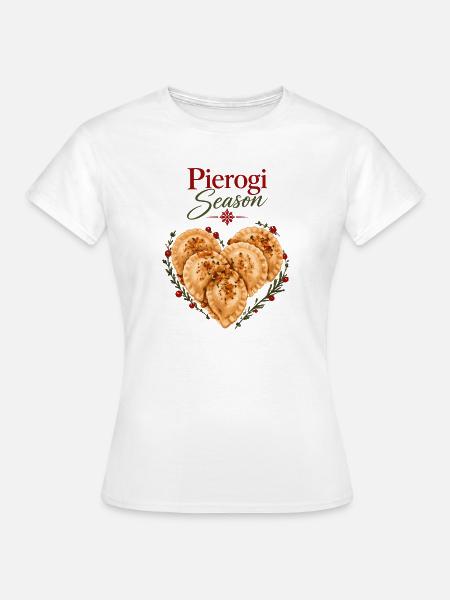 Pierogi-Saison polnisches Weihnachtsessen-Design - Frauen T-Shirt - Weiß